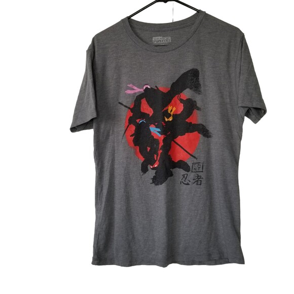 Nickelodeon Men's T Shirt Medium Ninja Turtle Gray Graphic - Picture 1 of 6